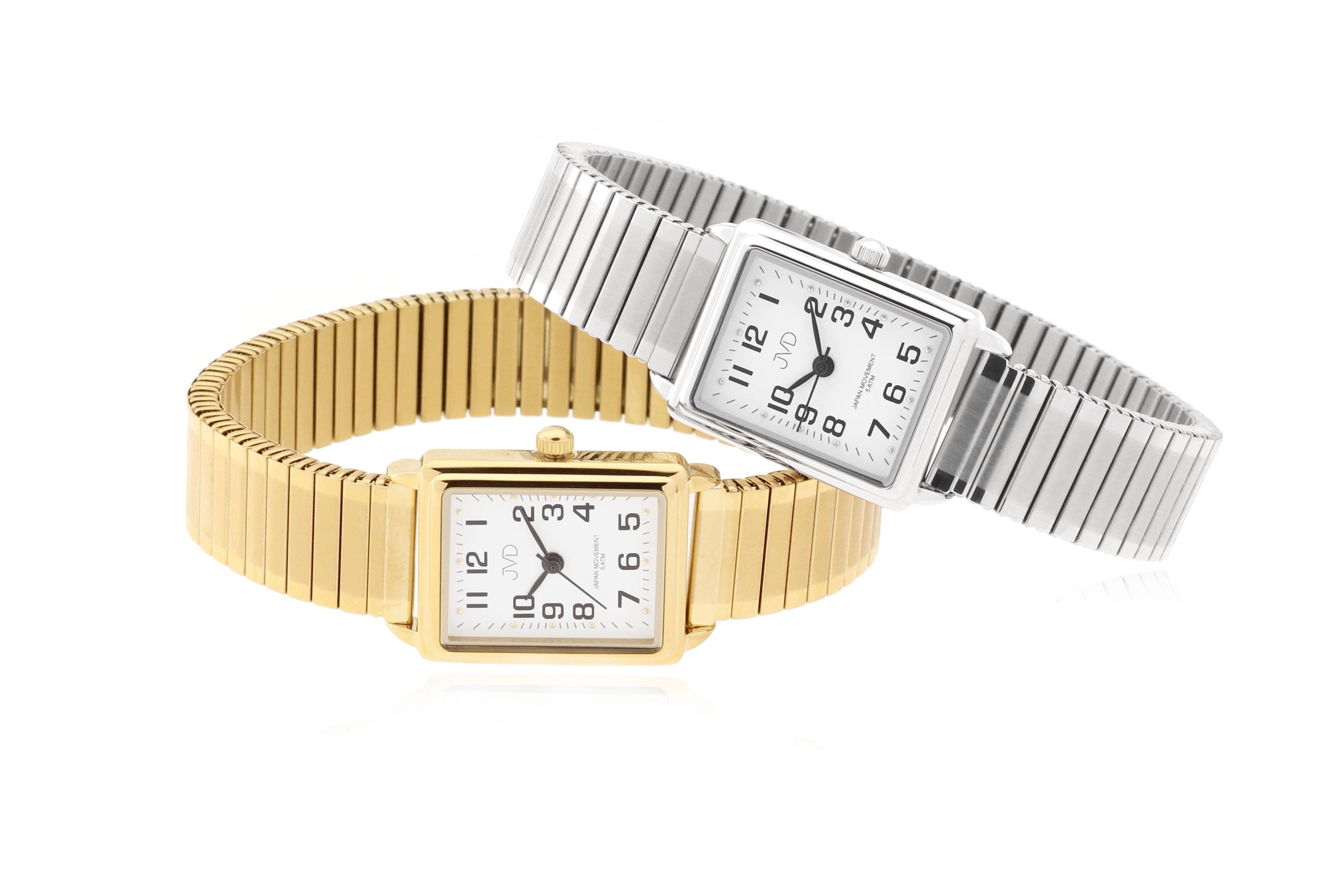Elegantní hranaté ocelové hodinky JVD steel J4072.3 - unisex s pérovacím páskem
