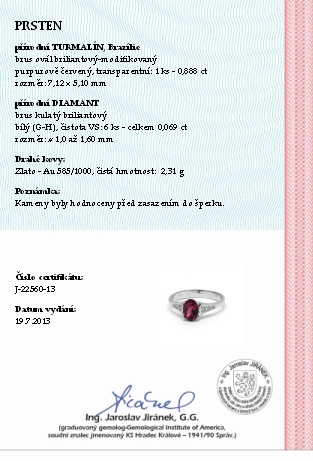 Diamantový prsten s brazilským turmalínem (0,888ct) 585/2,31 gr  J-22560-13 POŠTOVNÉ ZDARMA!