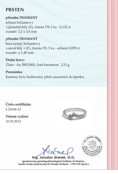 Luxusní zásnubní diamantový prsten přírodní diamant 585/2,13 gr J-21648-12 POŠTOVNÉ ZDARMA!