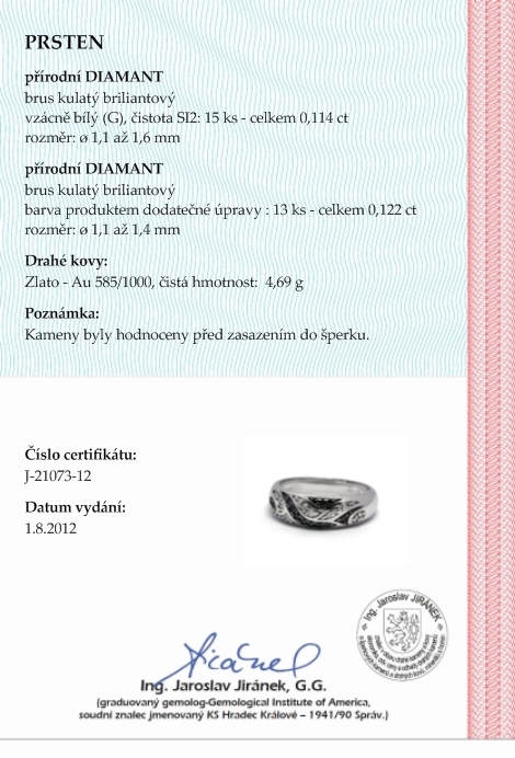 Luxusní zásnubní diamantový prsten černé diamanty 585/4,69 gr J-21073-12 POŠTOVNÉ ZDARMA!