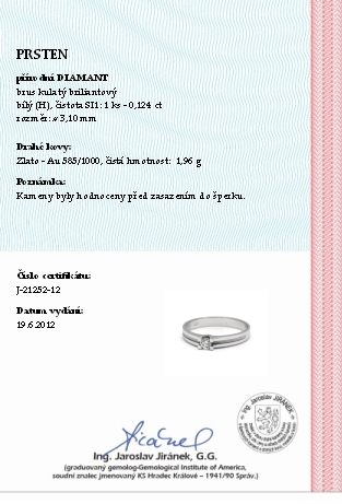 Luxusní zásnubní diamantový prsten přírodní diamant 585/1,96 gr J-21252-12 POŠTOVNÉ ZDARMA!