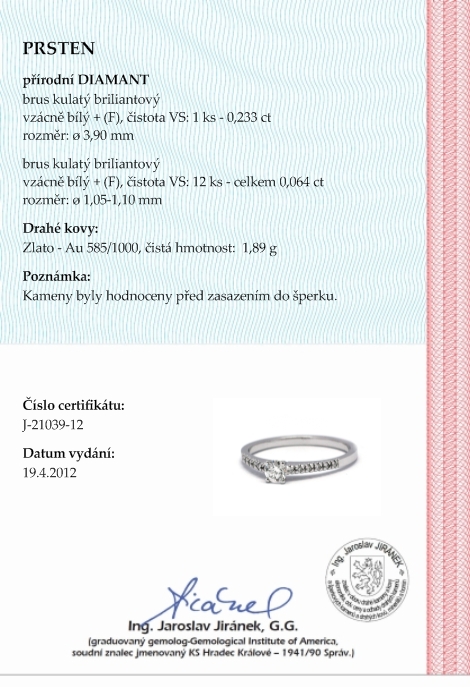 Luxusní zásnubní diamantový prsten přírodní diamant 585/1,89 gr J-21039-12 POŠTOVNÉ ZDARMA!