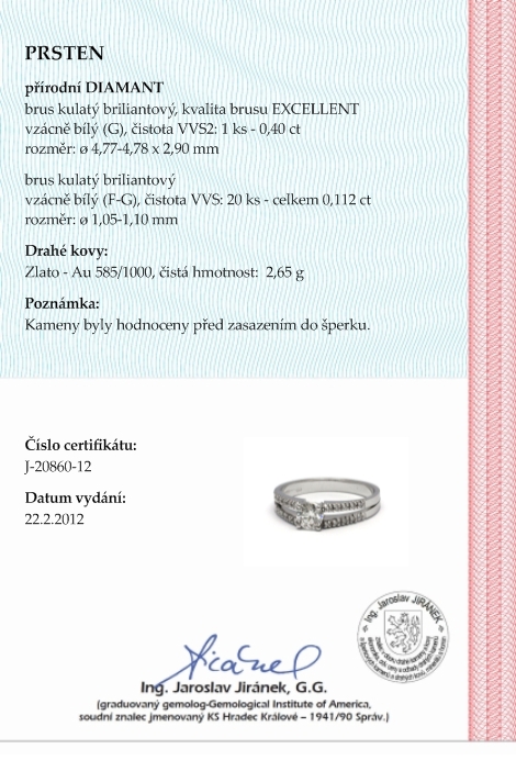 Luxusní diamantový prsten s přírodními diamanty 585/2,65 gr J-20860-12 POŠTOVNÉ ZDARMA!
