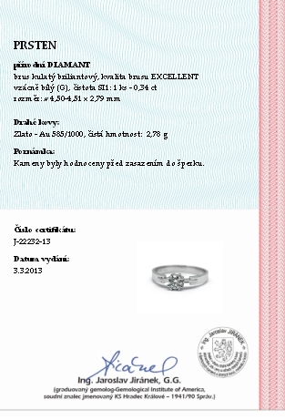 Zásnubní luxsní prsten s přírodním diamantem 585/2,78 gr J-22232-13 POŠTOVNÉ ZDARMA!
