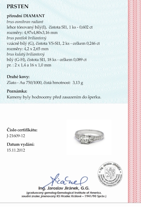 Zásnubní diamantový prsten s přírodními diamanty 585/3,13 gr J-21609-12 POŠTOVNÉ ZDARMA!