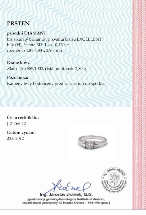 Mohutný zásnubní prsten s přírodním diamantem 585/2,39 gr J-21259-12 POŠTOVNÉ ZDARMA!