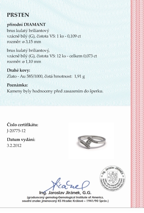 Mohutný zásnubní prsten s přírodním diamantem 585/1,91 gr J-20775-12 POŠTOVNÉ ZDARMA!