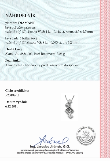 Zlatý diamantový náhrdelník s přírodními a černými diamanty 585/3,06gr J-20402-1