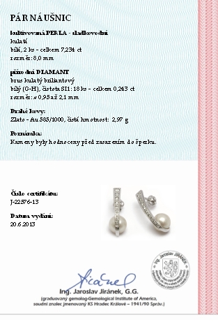 Klenoty Budín Diamantové náušnice s přírodními perlami a diamanty 585/2,97 gr J-22576-13 POŠTOVNÉ ZDARMA!