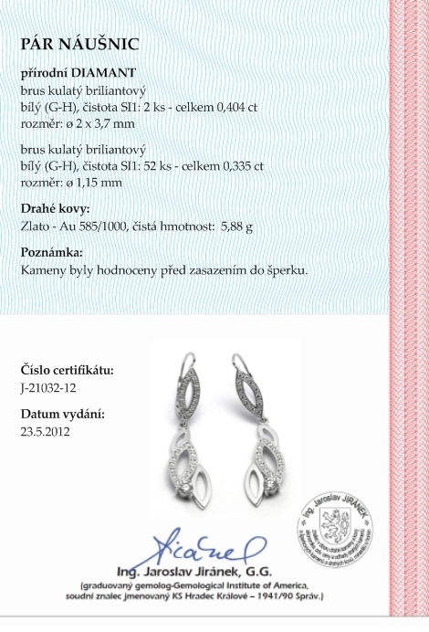 Diamantové visací náušnice s přírodními diamanty 585/5,88 gr J-21032-12 POŠTOVNÉ ZDARMA!