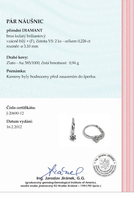 Diamantové náušnice s přírodními pravými diamanty 585/0,94 gr J-20690-12 POŠTOVNÉ ZDARMA!