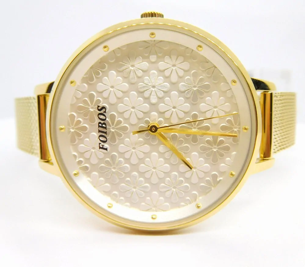 FOIBOS Dámské zlacené ocelové elegantní hodinky FOIBOS CK3M72.2