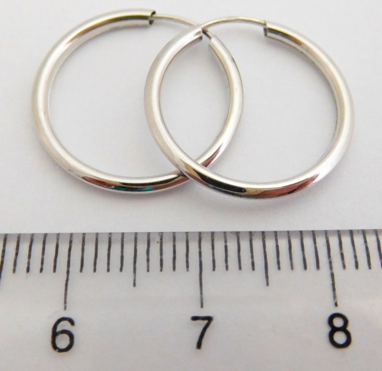 Klenoty Budín Hladké zlaté kruhy z bílého zlata 18mm/1,8cm 585/1,17gr HK2343