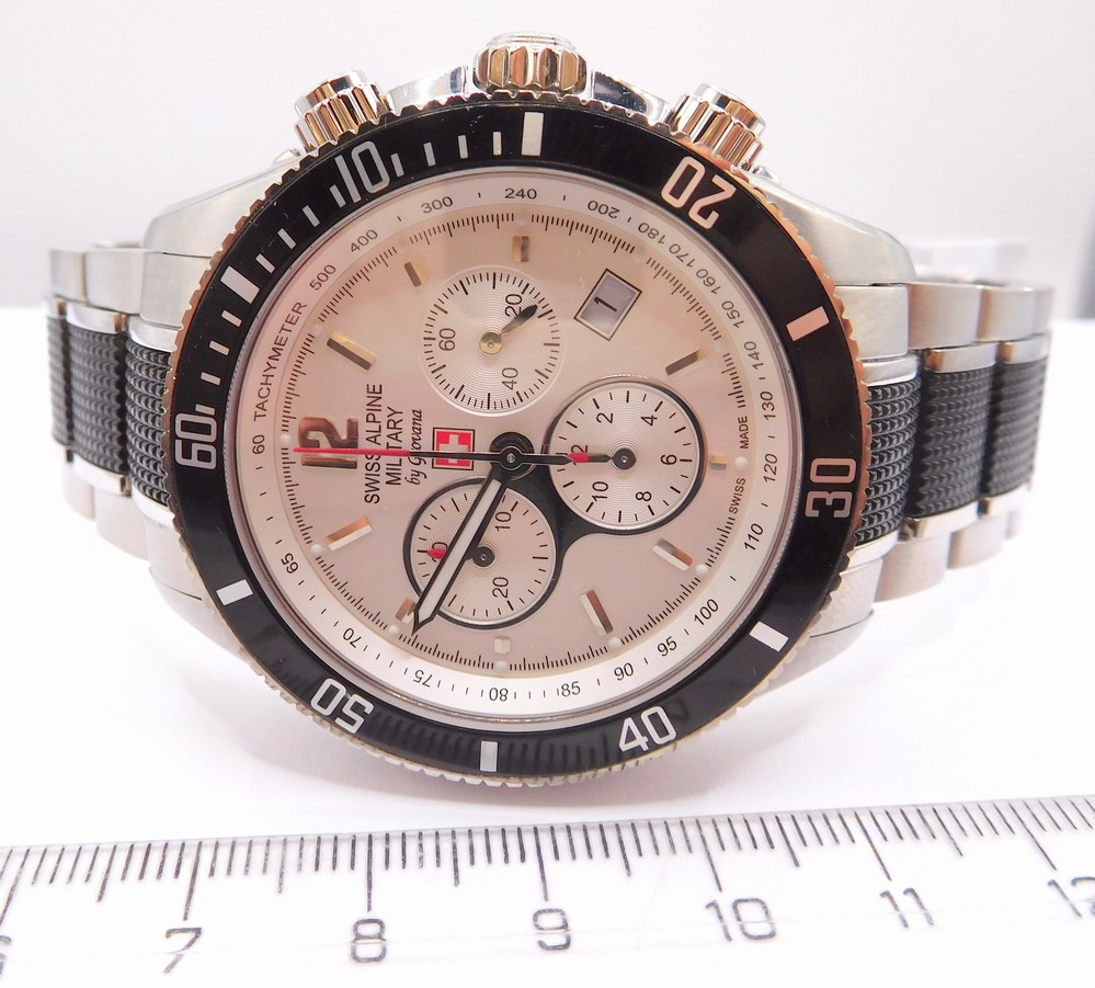 GROVANA Luxusní pánské švýcarské ocelové hodinky Swiss Millitary by Grovana 1615.9172