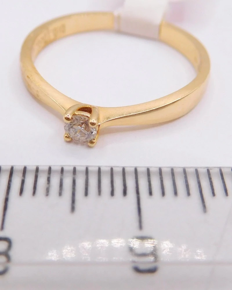 Klenoty Budín Zásnubní diamantový prsten ze žlutého zlata 585/2,00gr 1/0,10ct vel. 56 HKD54