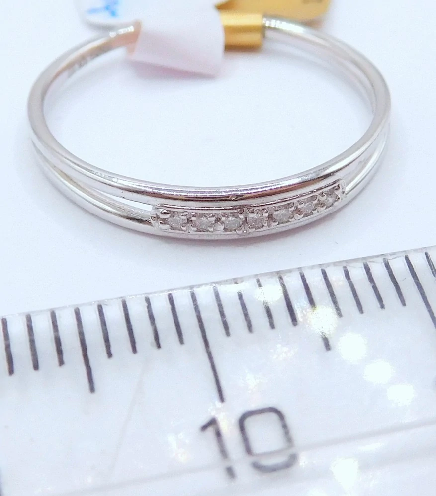 Klenoty Budín Diamantový zlatý prsten z bílého zlata 585/1,29gr vel. 54 DIAMANT 0,05CT HD103