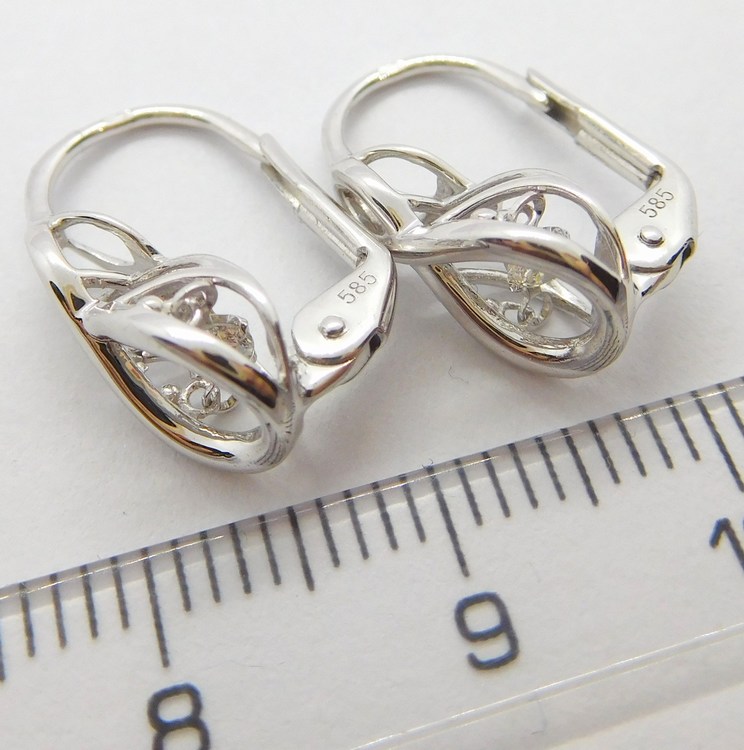 Klenoty Budín Diamantové zlaté náušnice s diamanty z bílého zlata 2x0,12CT 585/2,27gr 3881705