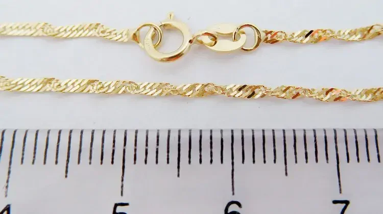 Klenoty Budín Pevný dětský přívěskový zlatý řetízek TWIST 38cm 585/0,79gr HK6285