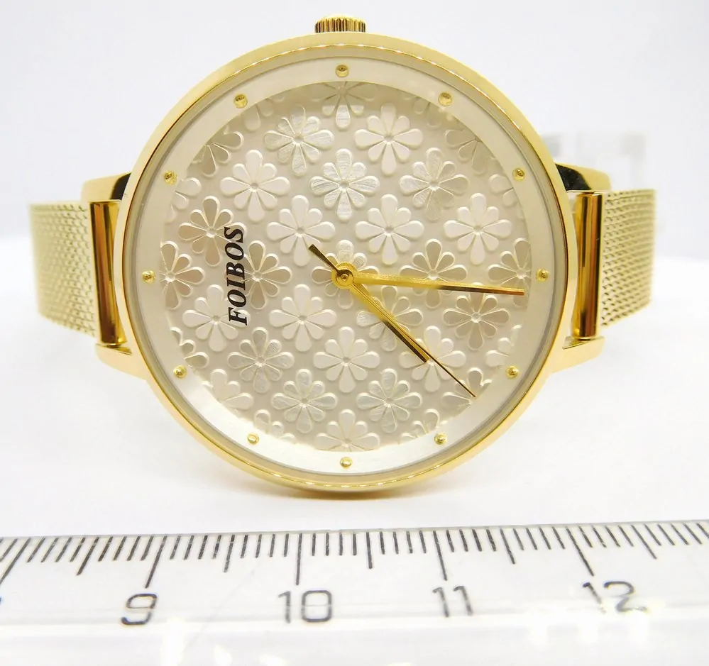 FOIBOS Dámské zlacené ocelové elegantní hodinky FOIBOS CK3M72.2