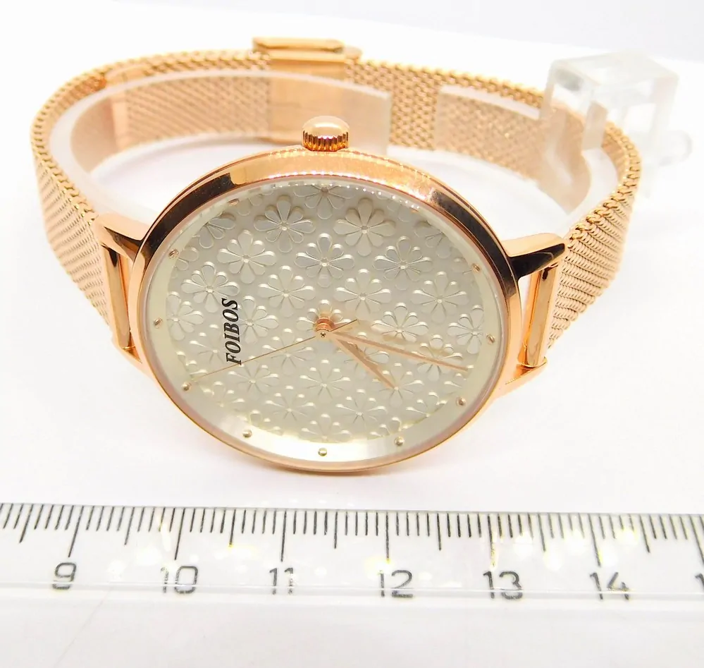 FOIBOS Dámské rose gold ocelové elegantní hodinky FOIBOS CK3M72.3