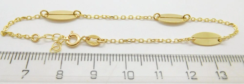 Klenoty Budín Dámský mohutný zlatý pevný náramek 19cm 585/1,86gr HK7080