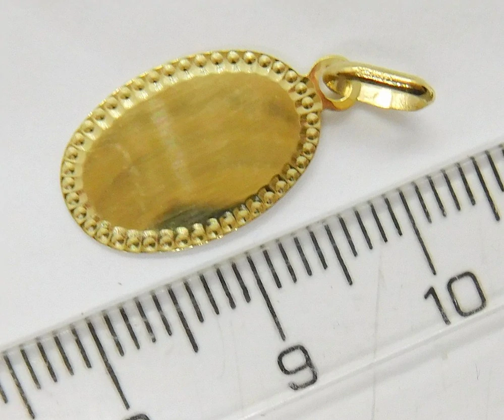 Klenoty Budín Zlatý přívěsek oválek vhodný ke gravírování 585/0,55gr 02443