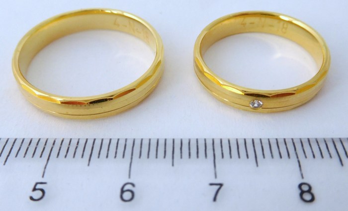 Klenoty Budín Elegantní zlaté snubní prsteny Couple 585/1000 4N18