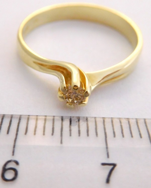 Klenoty Budín Zásnubní zlatý diamantový prsten s diamantem vel. 59 585/2,55gr 17-01 211 T277