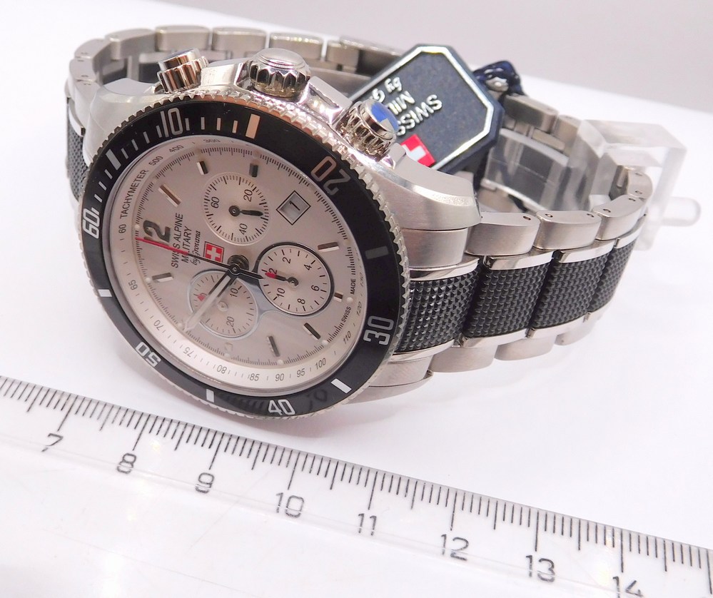 GROVANA Luxusní pánské švýcarské ocelové hodinky Swiss Millitary by Grovana 1615.9172