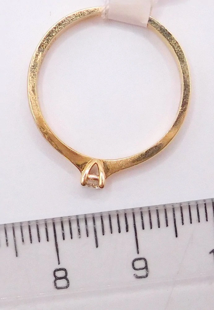 Klenoty Budín Zásnubní diamantový prsten ze žlutého zlata 585/2,00gr 1/0,10ct vel. 56 HKD54