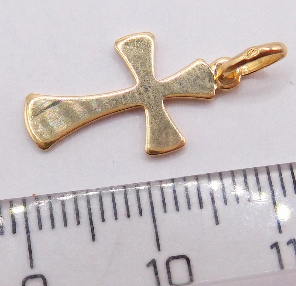 Klenoty Budín Dámský zlatý přívěsek křížek 585/0,71gr HK3285