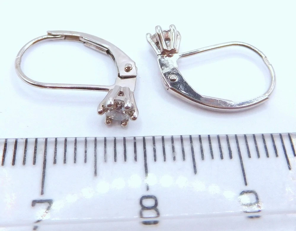 Klenoty Budín Diamantové zlaté náušnice s diamanty (bílé zlato) 0,320CT 585/0,93gr HKD67