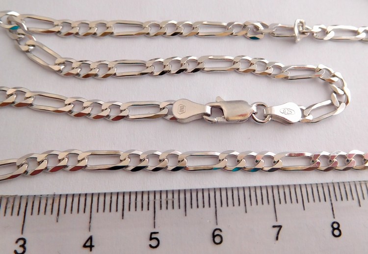 Klenoty Budín Pánský mohutný stříbrný rhodiovaný řetěz (řetízek) 55cm FIGARO šíře3,5mm 925/1000 9,06gr 030239000040
