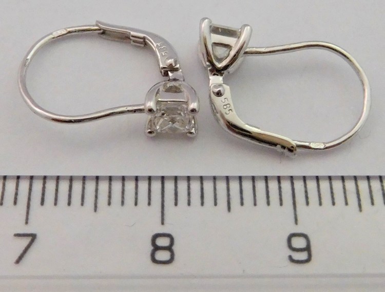 Klenoty Budín Diamantové zlaté náušnice z bílého zlata DIAMANT 2x0,41CT 585/0,95gr 3880071