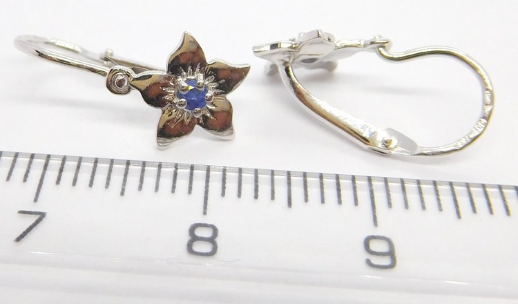 Klenoty Budín Dětské diamantové zlaté náušnice s přírodními modrými safíry 2ks 0,074CT J-34855-21 SKLADEM IHNED ODESÍLÁME!