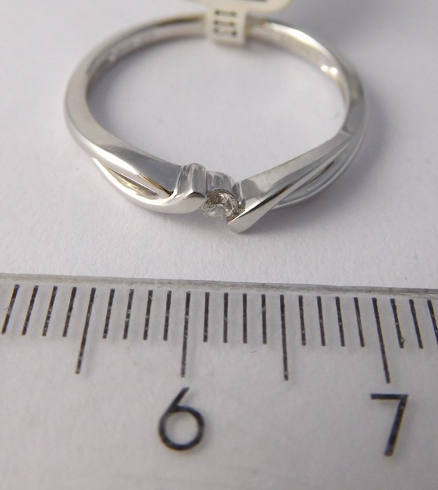 Zásnubní prsten s diamantem, bílé zlato 585/1,85gr vel. 56 3860703 SKLADEM