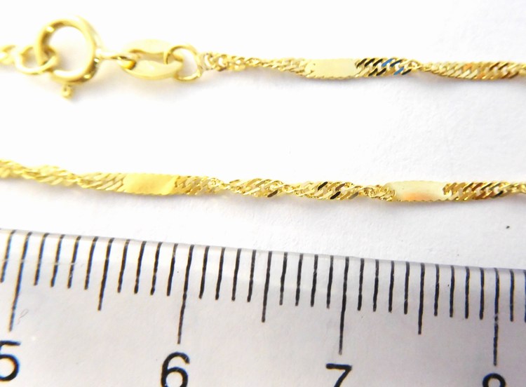 Klenoty Budín Zlatý pevný silný náramek twist s destičkami 585/0,81gr 19cm H082