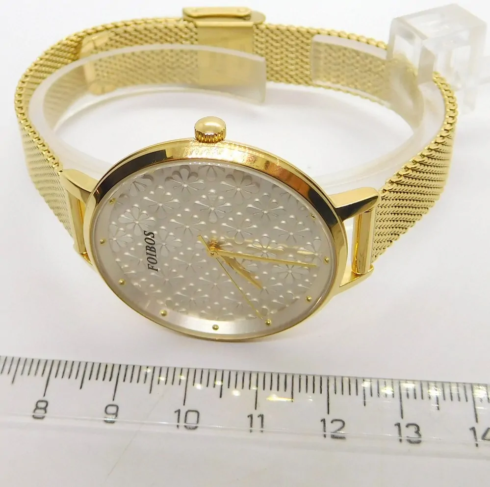 FOIBOS Dámské zlacené ocelové elegantní hodinky FOIBOS CK3M72.2