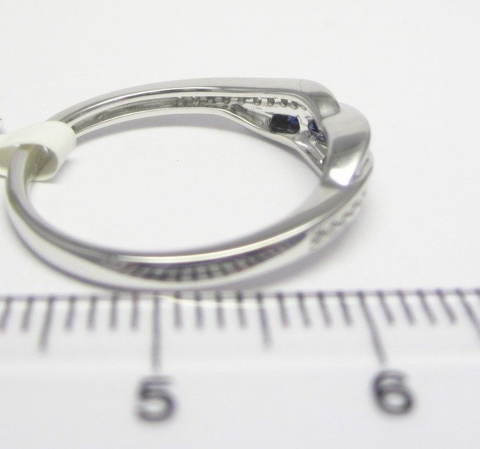  Luxusní prsten s diamantem, bílé zlato briliant, přírodní safír vel.54 3860481