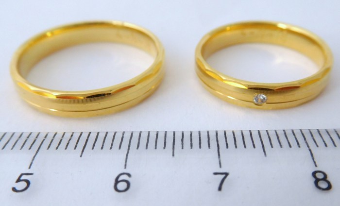 Klenoty Budín Elegantní zlaté snubní prsteny Couple 585/1000 4N18