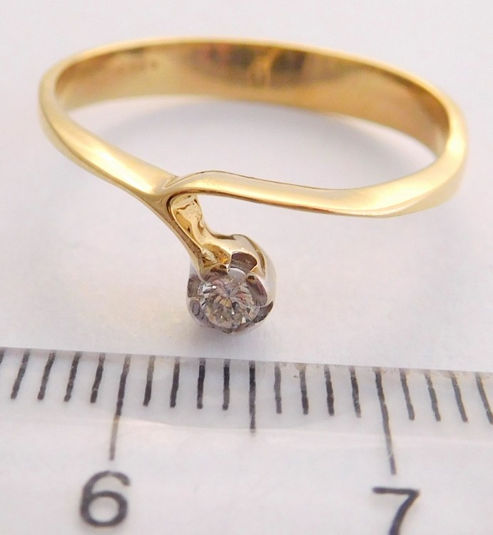 Klenoty Budín Zásnubní zlatý diamantový prsten s diamantem vel. 60 585/1,94gr 17-01 203 T284