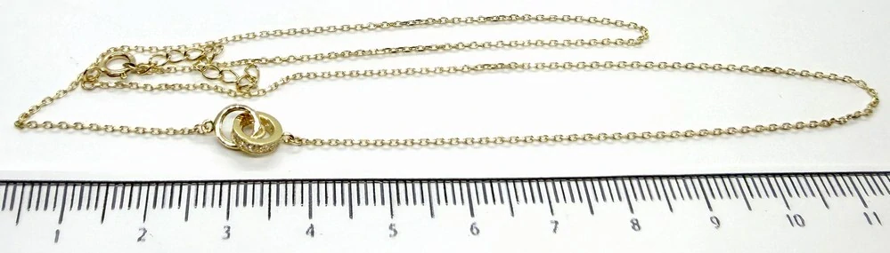Klenoty Budín Dámský zlatý náhrdelník ze žlutého zlata se zirkony 585/1,86gr 42+3cm HK4085