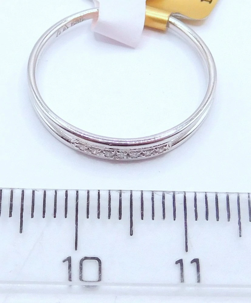 Klenoty Budín Diamantový zlatý prsten z bílého zlata 585/1,29gr vel. 54 DIAMANT 0,05CT HD103