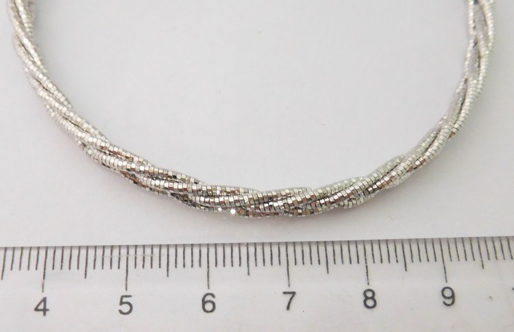 Klenoty Budín Luxusní stříbrný rhodiovaný náramek (pletený) 17+3cm 925/8,22gr 030785900002