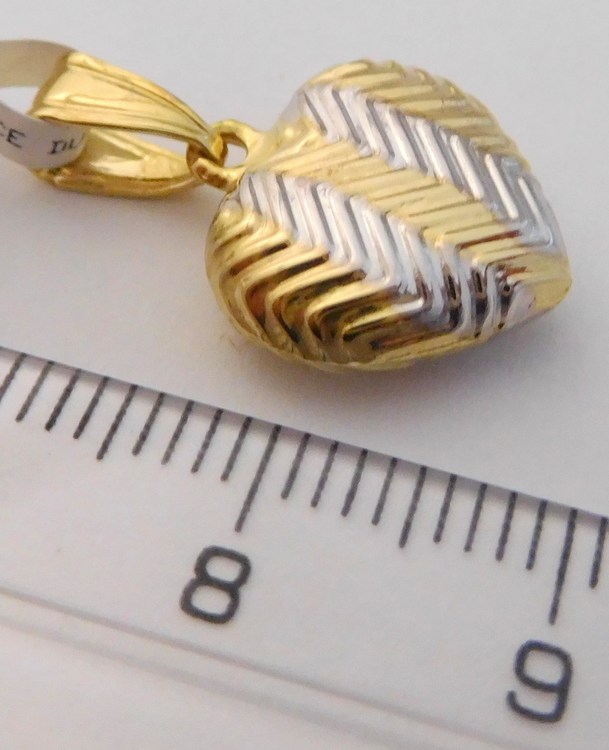 Klenoty BUdín Zlaté velké gravírované srdíčko ze žlutého zlata (oboustranné) 585/0,85gr 1420824