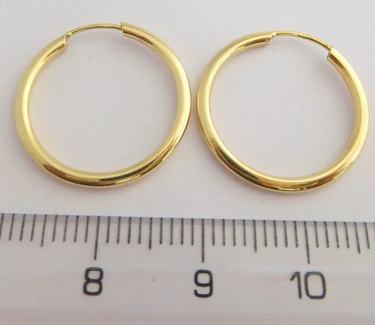 Klenoty Budín Dámské zlaté hladké kruhy ze žlutého zlata průměr 18mm 585/0,53gr H390