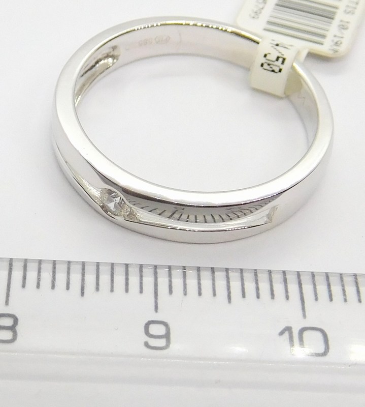 Klenoty Budín Masivní diamantový prsten z bílého zlata s diamantem 585/3,12gr vel.57 3861193