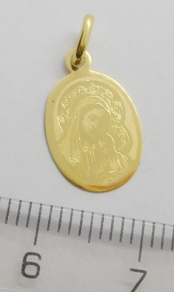 Klenoty Budín Zlatý přívěsek ze žlutého zlata - zlatá madonka s dítětem 585/0,45gr H060