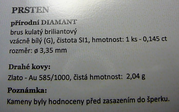 Klenoty Budín Zlatý zásnubní prsten s přírodním diamantem J-24576-14