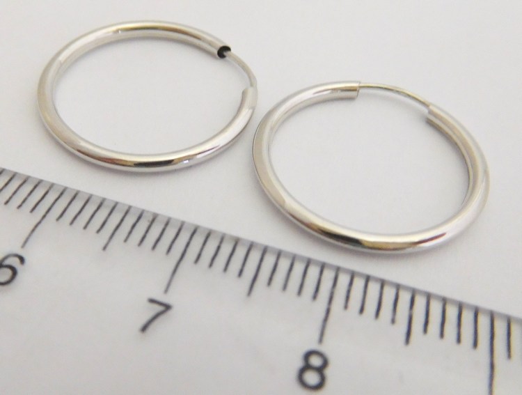 Klenoty Budín Hladké zlaté kruhy z bílého zlata 18mm/1,8cm 585/1,17gr HK2343
